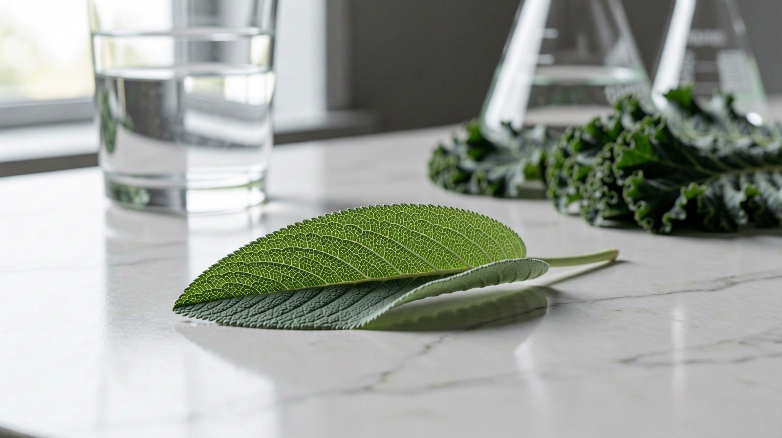 Botanical detail representing purity and clinical precision